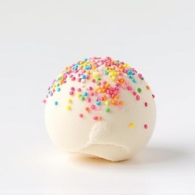 Bath bomb with sugar sprinkles